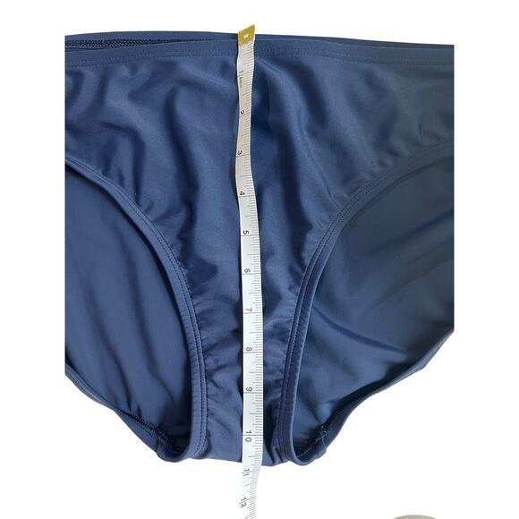 Kona Sol Swim Womens Size XL High Coverage Hipster Bikini Bottom Navy Blue NEW - Picture 9 of 9